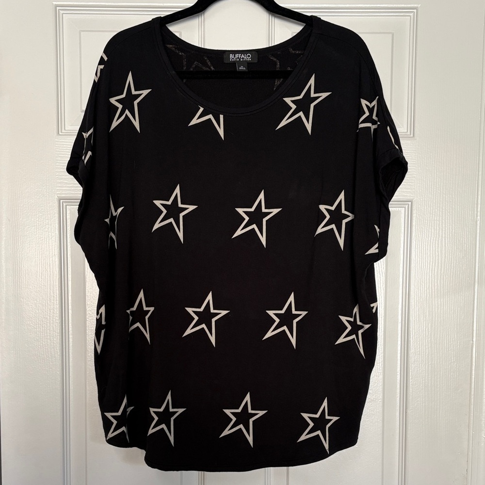 Buffalo David Bitton Black Star Short Sleeve Top